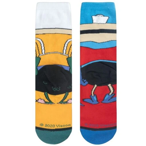 Men's Odd Sox SpongeBob Mermaid Man And Barnacle Boy Crew Socks -Outlet Bike Store