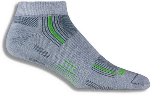 Wrightsock Men's Stride Lo Single Pack, Lite Grey/Green Stripe, Small -Outlet Bike Store clouR7KpVpkZMCzUXjI7uGdJA