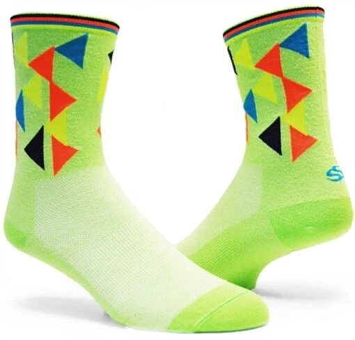 Save Our Soles SOS Tru Sole 200 Needle Coolmax Socks - GEO Green 5 Inch -Outlet Bike Store oRmlymgoGgoEk3bUfEj2oTyLg